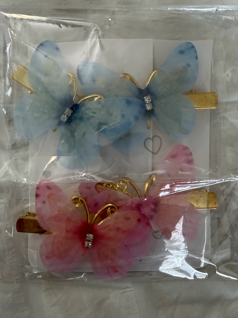 Aratta Butterfly Hair Clips Set - Blue & Pink